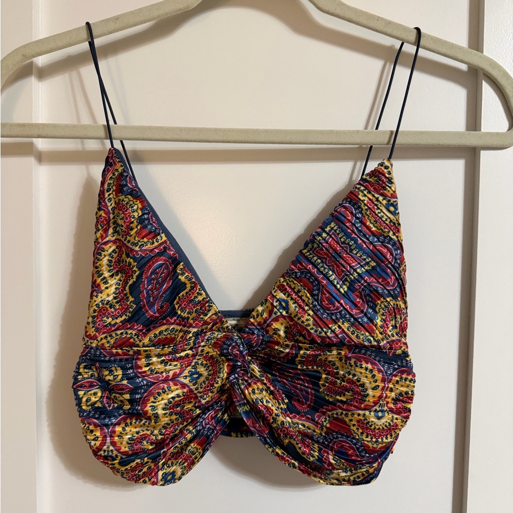 Urban Outfitters Multicolor Paisley Twist Front Camisole